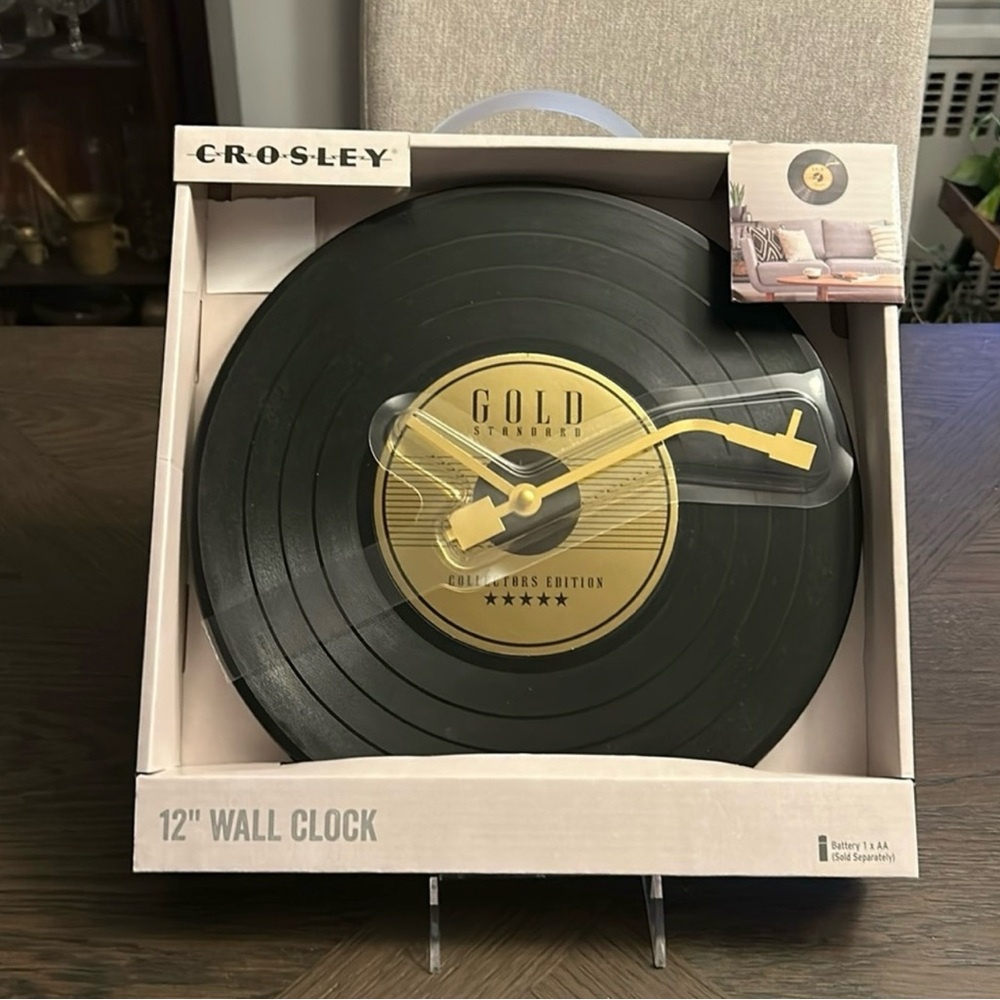 Crosley Black and Gold Wall Clock